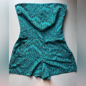Dolce Vita Teal and Black Patterned Romper